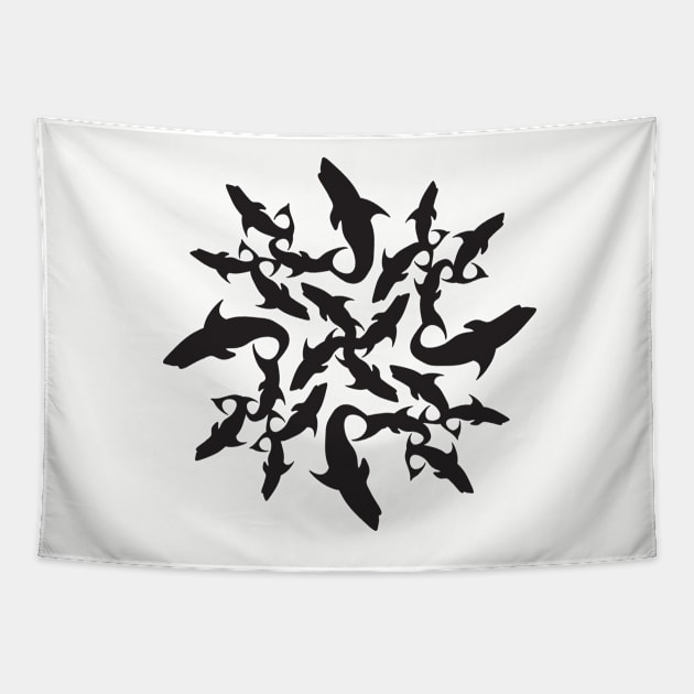 shark circle Tapestry by hamiltonarts