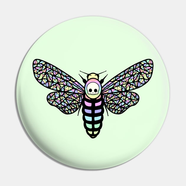 Rainbow Death's Head Hawk Moth Pin by Aslynder