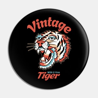 Vintage Tiger Wild & Free Pin