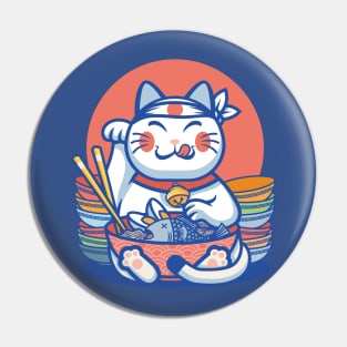 Good luck cat ramen Pin