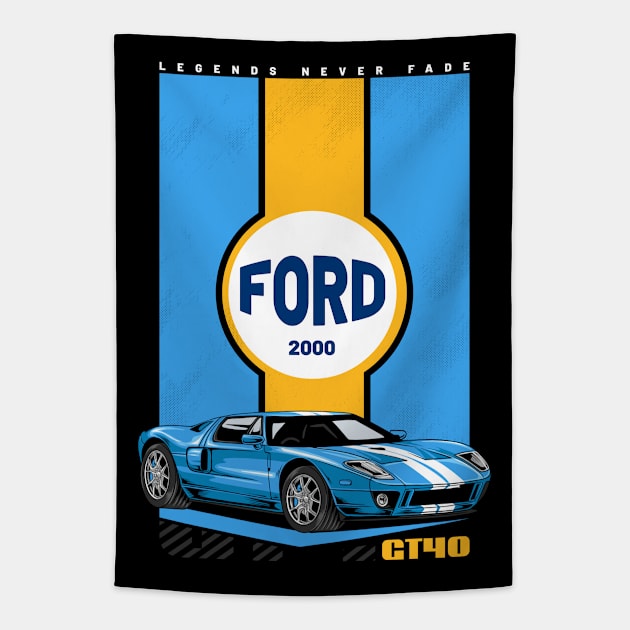 GT40 Exotic Car Tapestry by milatees