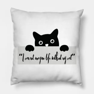 I CAN'T IMAGINE LIFE WITHOUT MY CAT! Kitty Pillow