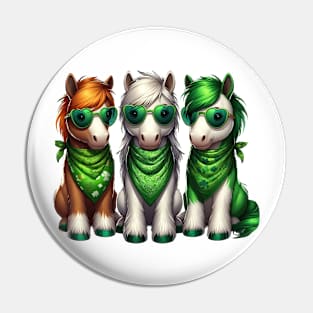 St Patricks Day Trio of Horses Pin