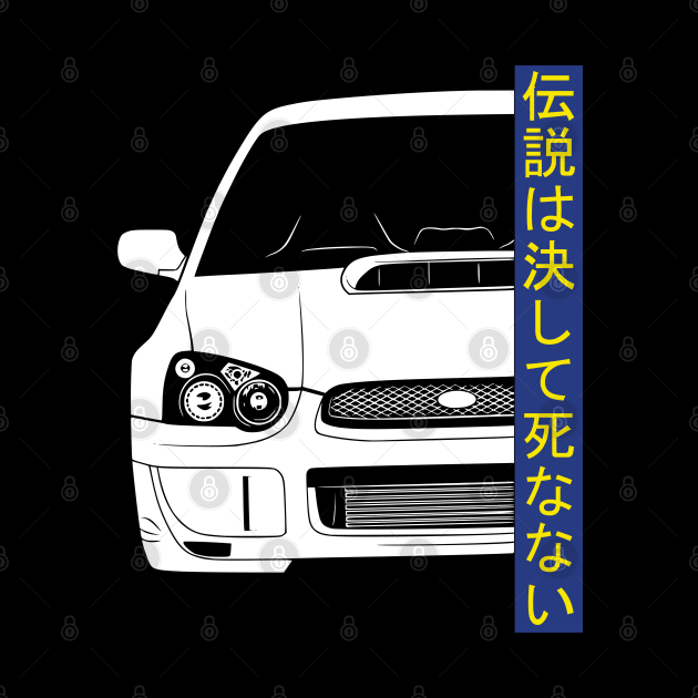 Impreza WRX STI Rallye JDM Tuning Car 90s "Legends never die" by Automotive Apparel & Accessoires