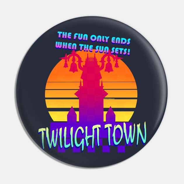 Twilight Town 80's Aesthetic Pin by VenaCoeurva