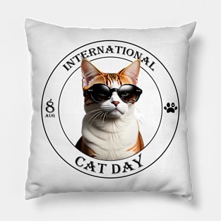 International Cat Day Gift, Cat Lovers Pillow