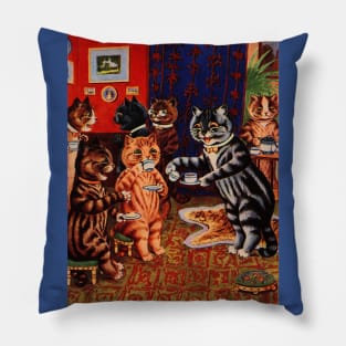 Cats Tea Party by Louis Wain Pillow