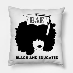 Afro Woman - BAE - Black AND Educated Pillow