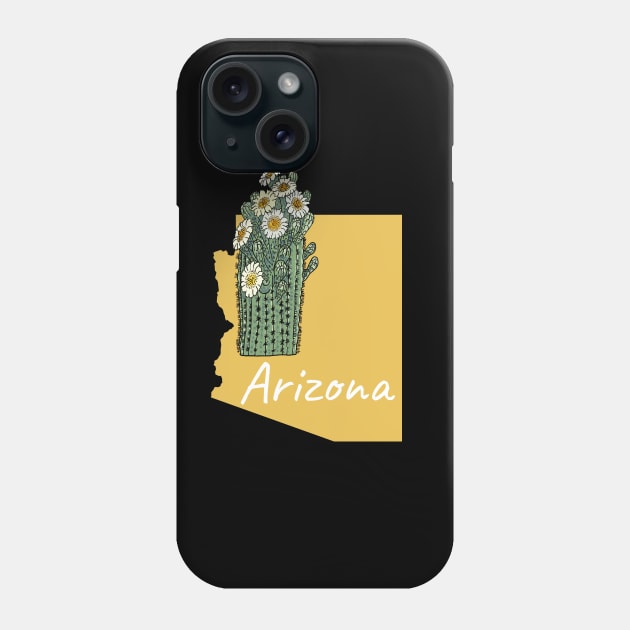 Arizona Saguaro Cactus State Flower Phone Case by SunburstGeo