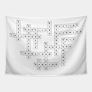 (1953CE) Crossword pattern with words from a famous 1953 science fiction book. Tapestry