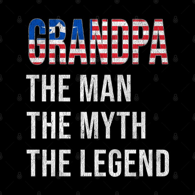 Grand Father Liberian Grandpa The Man The Myth The Legend - Gift for Liberian Dad With Roots From  Liberia by Country Flags