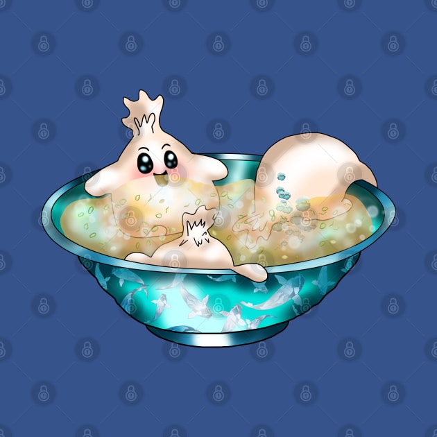 Dumplings relaxing in a soup spa by cuisinecat