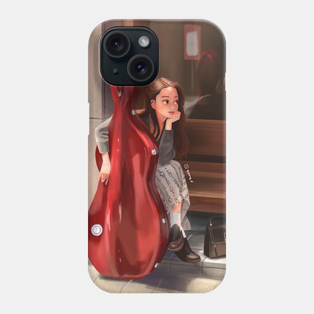 Girl with a cello Phone Case by Gyong_D