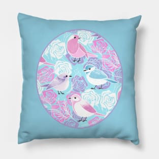 Little Bird Botanical - girly princess colors Pillow