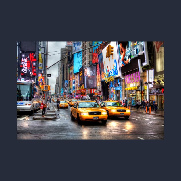 Yellow Taxi Cabs, Times Square, New York City by tommysphotos