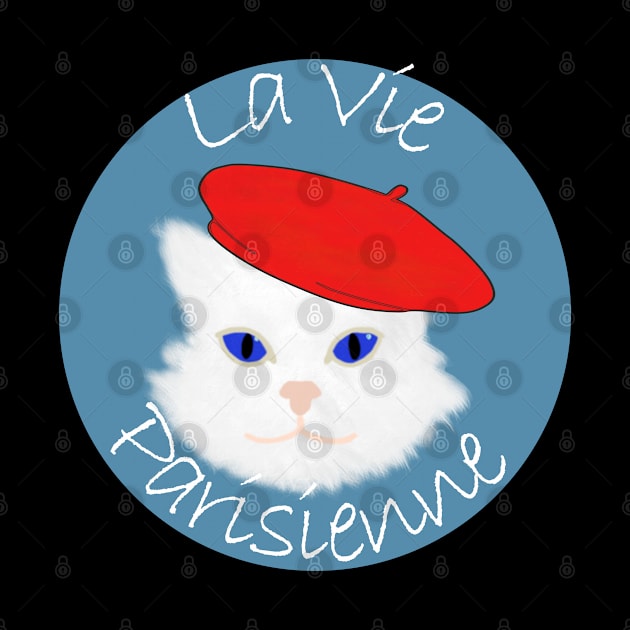 White Cat With Beret by Miozoto_Design