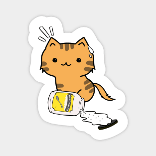 Cute Orange Cat spilled mayonnaise Magnet