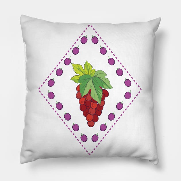 Cute Grape Stamp Pillow by SWON Design