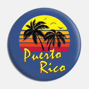 Puerto Rico Tropical Sunset Pin