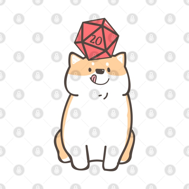 Shiba Inu Polyhedral D20 Dice for Dog Lovers by pixeptional