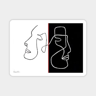 Faces Line Drawing Magnet