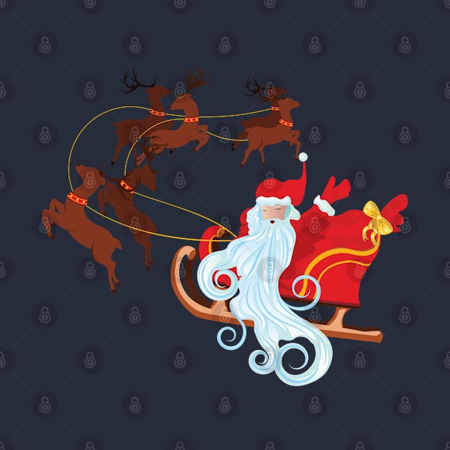 Santa in Sleigh by AnnArtshock