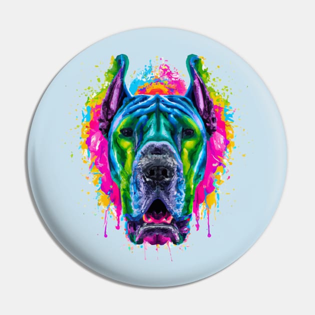 Great Dane German Mastiff Mural Art Print Pin by Furrban