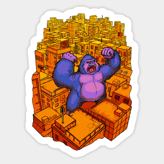 Urban Jungle King Kong Sticker Teepublic