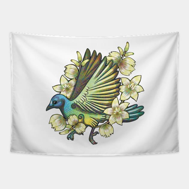 Yucca & Green Jay Tapestry by silveryweb