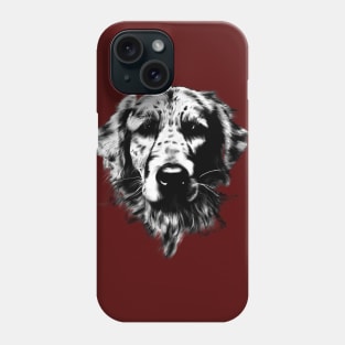 Golden Retriever Dog in black Phone Case