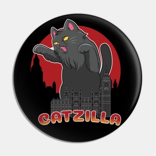 Catzilla playing on the city building Pin