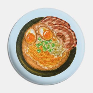 Tonkotsu Ramen Watercolour Illustration Pin