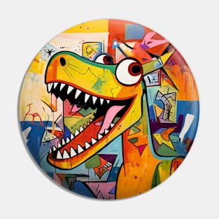 Funny Abstract Dinosaur Pin