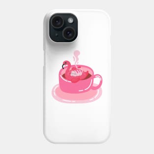 Funny Coffee and Tea Hot Tub Flamingo Phone Case