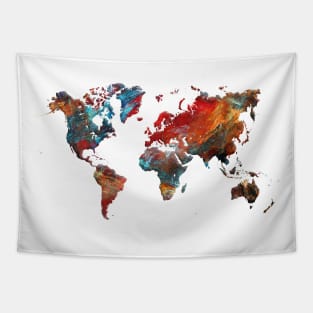 world map dark Tapestry