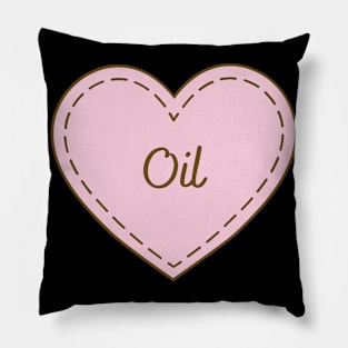 I Love Oil Simple Heart Design Pillow