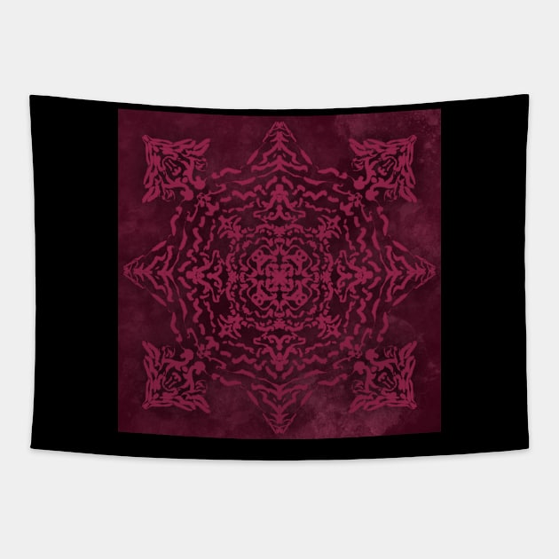 Floral design in burgundy Tapestry by Kcinnik