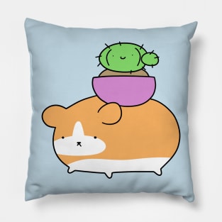 Hamster and Little Cactus Pillow
