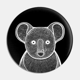 Koala Ink Art - cool Australian animal design Pin