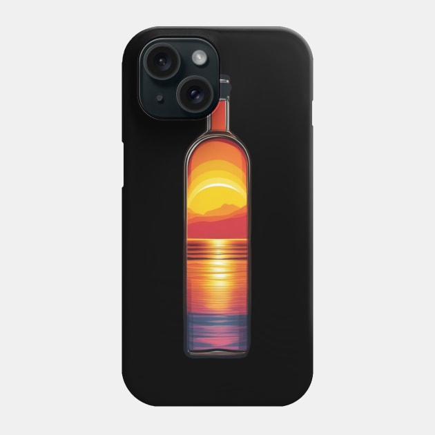 "Dusk Mirage: Glass Bottles Reflecting the Evening Glow" Phone Case by abdellahyousra