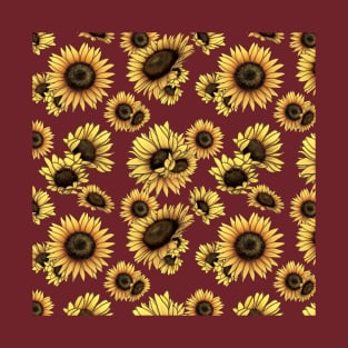 Sunflower Pattern T-Shirt