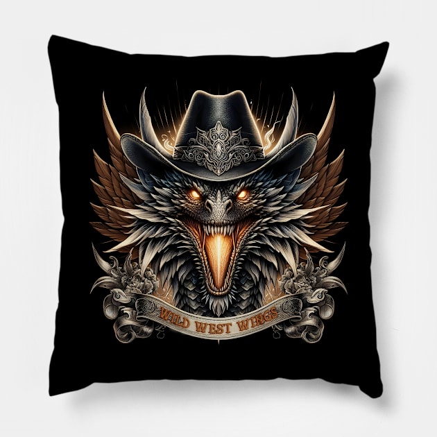 Wild West Wings Pillow by Syauqi Studio