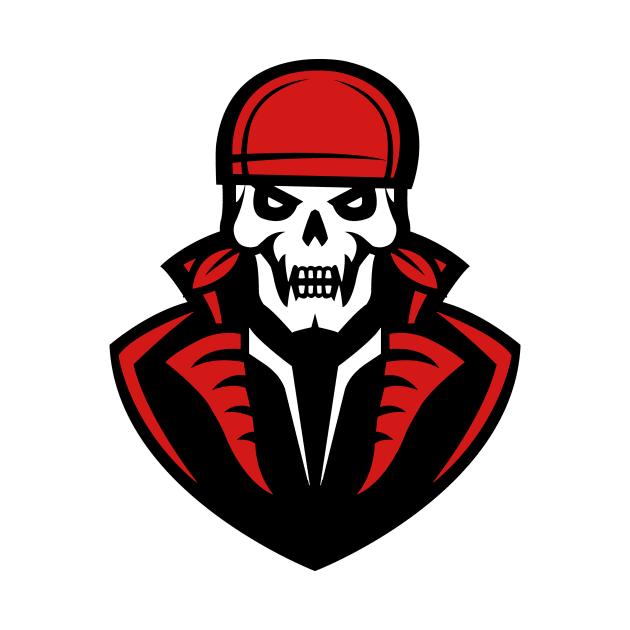 Red Captain Pirate Skull Face Logo by AnotherOne