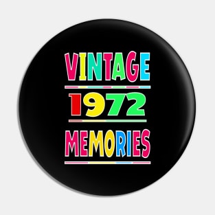 Vintage 1972 Memories Pin