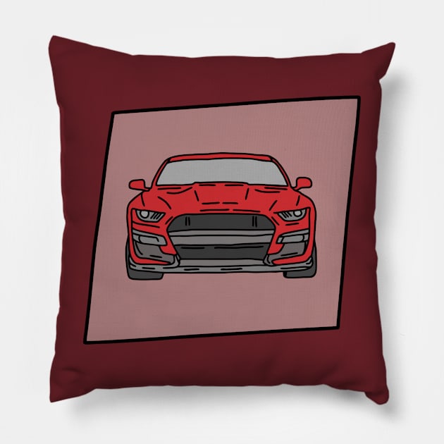 red glossy muscle car Pillow by fokaction