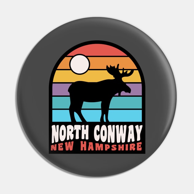 North Conway Moose New Hampshire Badge Pin by PodDesignShop