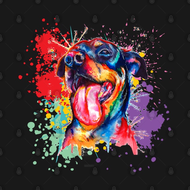 Colorful funny dog by  Memosh Everything 