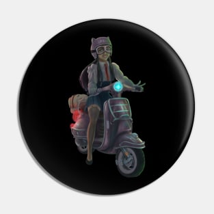 City Pop Scooter Girl No BG Pin