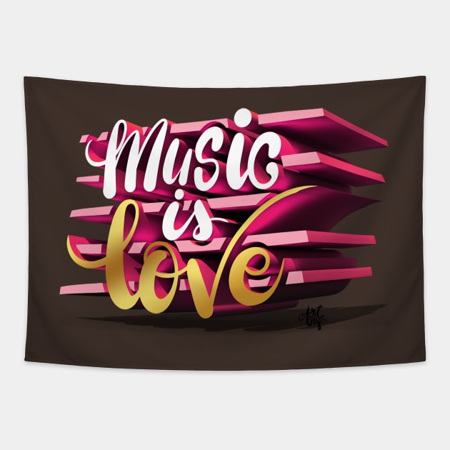 Love Music Tapestry by art4anj