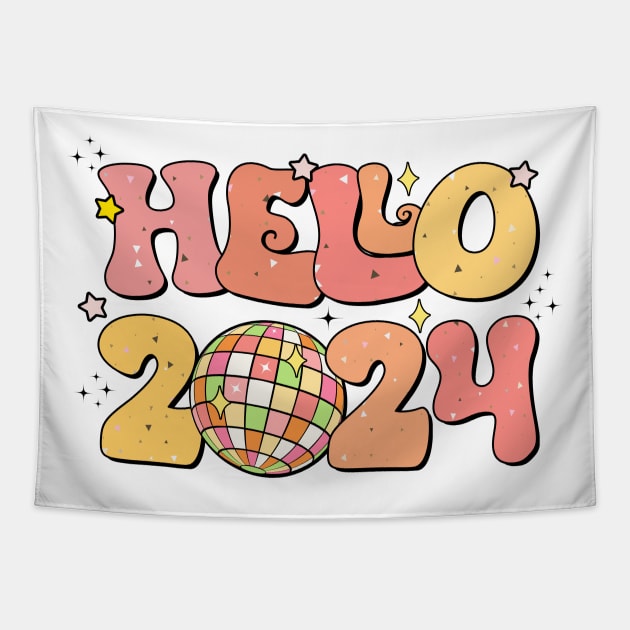 hello 2024 Tapestry by MZeeDesigns